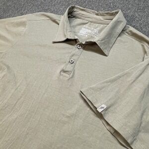 Weston Jon Boucher Mens XL Khaki Tan Short Sleeve Stretch Cotton Polo Shirt